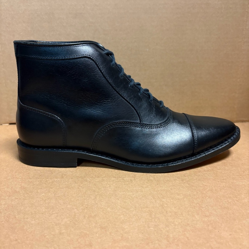 New Allen Edmonds Park Avenue Cap Toe Oxford Black Dress Boots Men’s Size 8 D